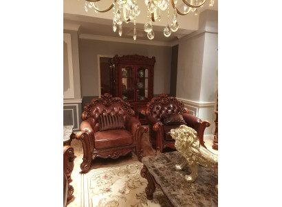 Skóra Fotel 1 miejsce siedzące Sofa Podkładka Sofy Design Luxury Classic Single Seater