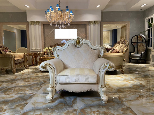 Włókienniczy Fotel 1 miejsce siedzące Sofa Podkładka Sofy Design Classic Luxury Baroque