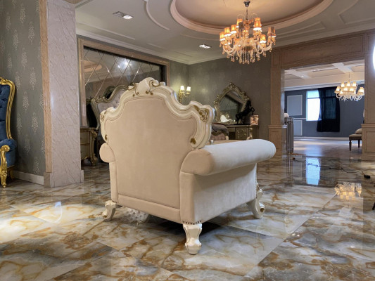 Włókienniczy Fotel 1 miejsce siedzące Sofa Podkładka Sofy Design Classic Luxury Baroque