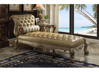 Szezlong Chesterfield Leżak Skóra Sofa Złote Leżaki Chsterfield