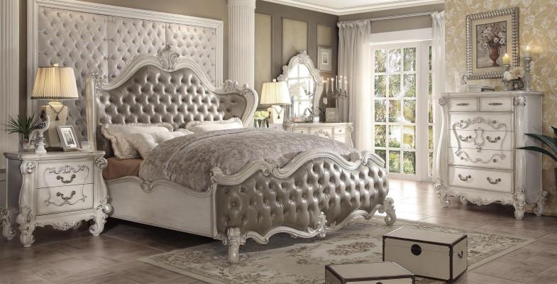 Design Luxury Sypialnia Zestaw Łóżko Deko 2x Szafki nocne Kredens Ustawić