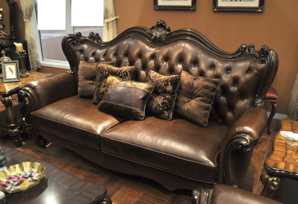 Zestaw sofowy 321 miejsce do siedzenia Sofa Sofa Skóra Ustawić Podkładkę Zestaw Baroque