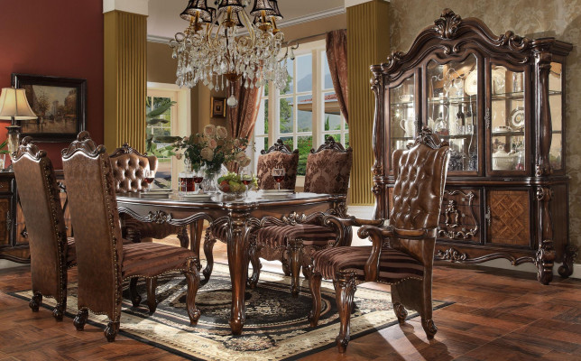 Klasyczny luksusowy Tabela Drewno stoły Deco Rokoko Barok Salon jadalniany w stylu Antyka
