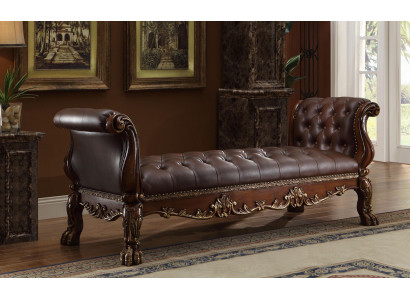 Szezlong Chesterfield Sofa Ottoman Oryginalna Skóra Relaks Szezlong