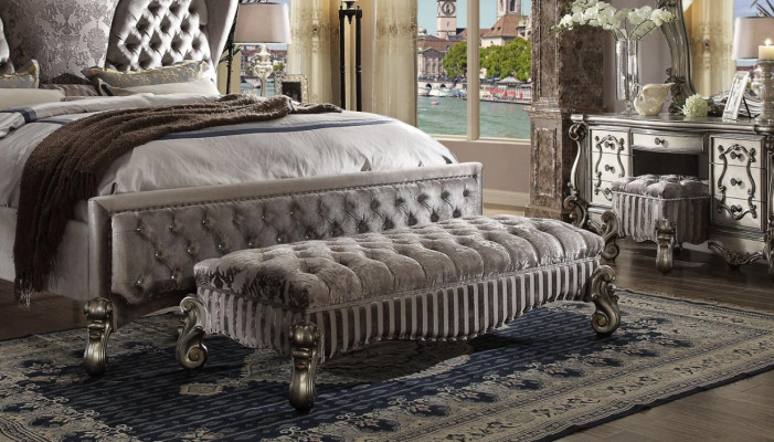 Projektant Stołek Skóra Włókienniczy Luksusowy podnóżek Chesterfield Ottoman Chesterfield