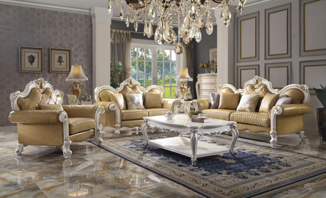 Sofa klasyczna Ustawić 3+2+1 miejsce do siedzenia skórzana sofa kanapa Skóra 3-częściowa. ustawić