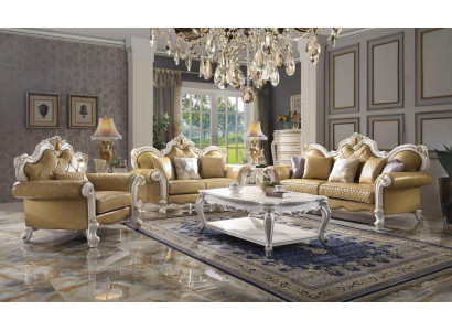 Sofa klasyczna Ustawić 3+2+1 miejsce do siedzenia skórzana sofa kanapa Skóra 3-częściowa. ustawić