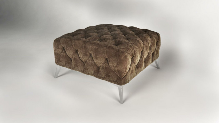 Podnóżek Ottoman Puff Chesterfield Stołek Podkładka Ottoman Design Aksamit