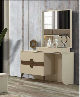 Beżowa Toaletka z Lustro Sypialnia Meble Design Konso lNowość