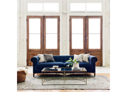 Chesterfield Sofa Kanapa Podkładka Skóra Materiał Kanapy Podkładka Ustawić 4-osobową