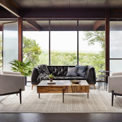 Chesterfield Sofa Couch Podkładka Couchen Materiał Skóra Podkładka Ustawić 3-osobową