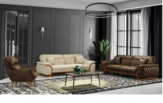 Chesterfield Regulowana Z powrotem Sofa Trzyosobowa Luksusowa Kanapa Meble