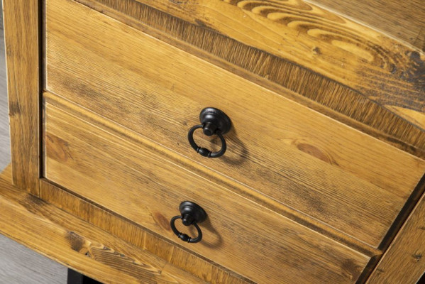 Oryginalny Drewno Jednostka Ścienna Luxury in Brown z stolikiem kawowym na Wheels Rustic Szafa