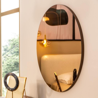 Lustro lustro ścienne Lustro wiszące Okrągłe lustro dekoracyjne do przedpokoju nowoczesne 95 cm