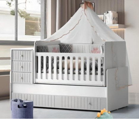 Stylowe Cozy łóżko składane dla spokojnego snu Luxurious Grey