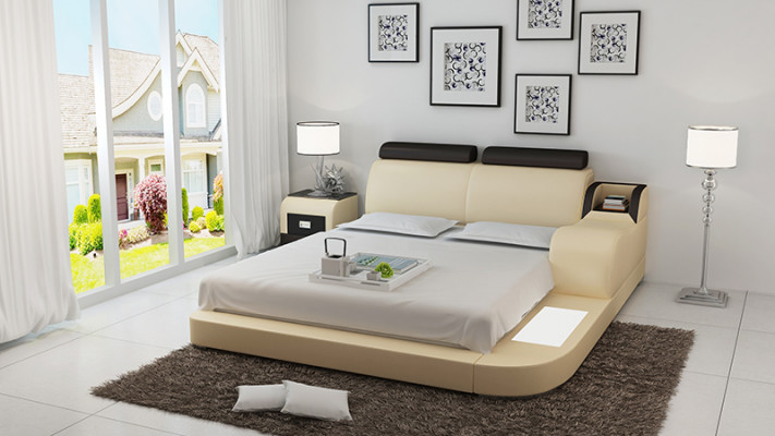 Łóżko Design Luksusowe Luksusowe łóżko Skóra Modern Sypialnia 140/160/180 LB8813
