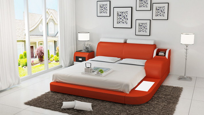 Łóżko Design Luksusowe Luksusowe łóżko Skóra Modern Sypialnia 140/160/180 LB8813