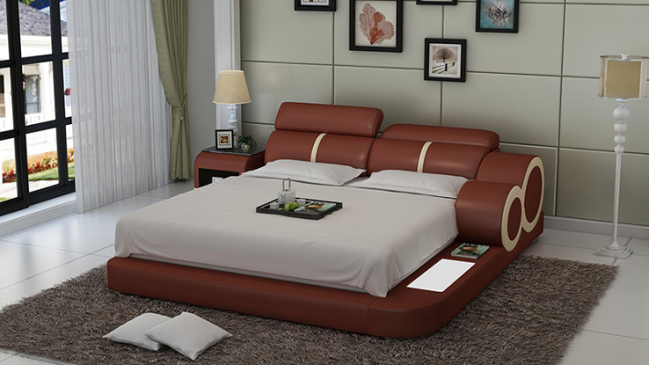 Podkładka Design Luxury Bed bed Skóra Sypialnia 140/160/180 LB8816