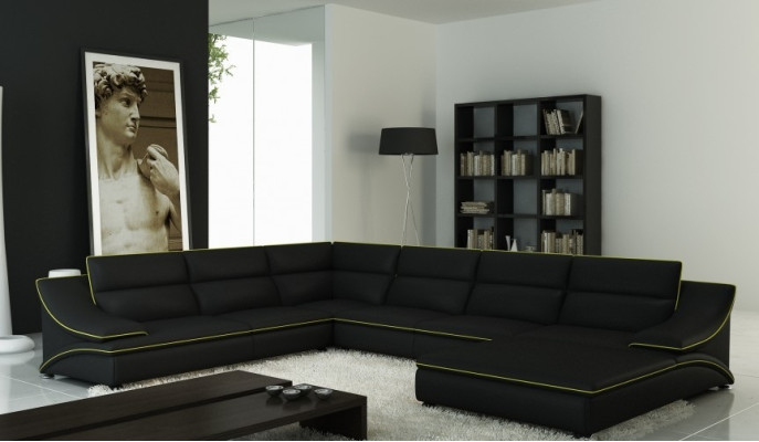 Narożnikowa kanapa z USB,Ledersofa Żywy krajobraz Couch Siedziba Narożnik Ustawić U Form Eltmann