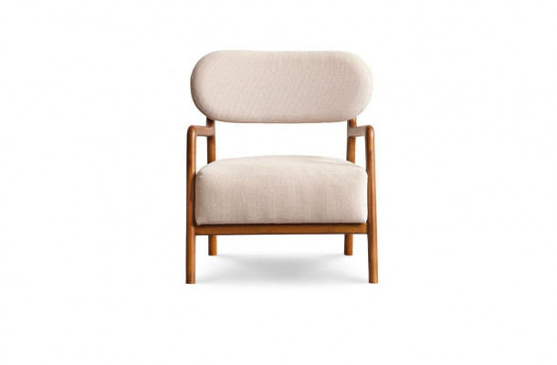 Nowoczesny Fotel jednoosobowy 1 miejsce do siedzenia FabricFotel Beige Design ClubFotel