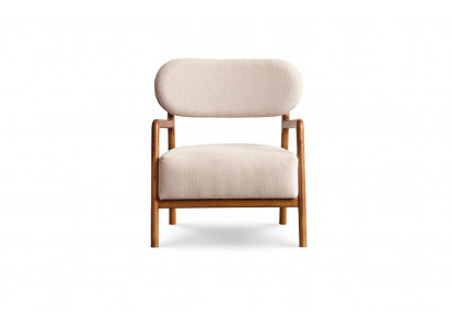 Nowoczesny Fotel jednoosobowy 1 miejsce do siedzenia FabricFotel Beige Design ClubFotel