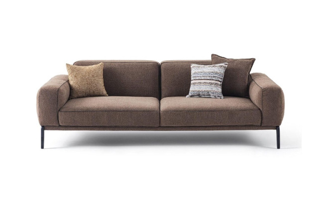 Nowoczesna sofa trzyosobowa 3 miejsce do siedzenia kanapa w kolorze brązowym materiałowa sofa nowoczesna sofa tapicerowana