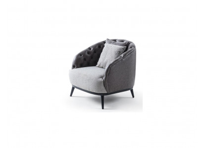 Design Fotel Single Seater 1 miejsce do siedzenia Tkanina Fotel Grey Design Chesterfield