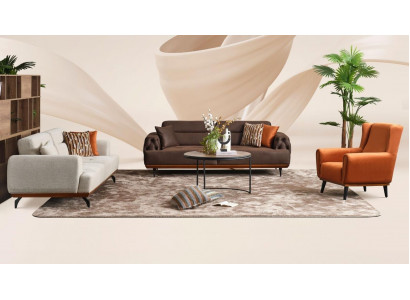 Zestaw kanapowy Sofa tapicerowana wielokolorowa trzyosobowa Sofa Fotel komplet materiałowy 3+3+1