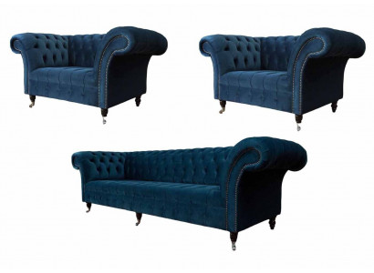 Sofa Kanapa Włókienniczy Podkładka Siedziba 2+1+1 miejsce siedzące Ustawić Design Sofy