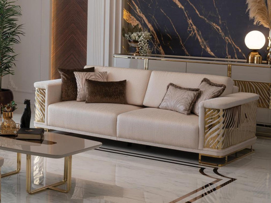 Schiker Sofa 4 miejsce do siedzenia New Modern Design Beżowy Kolor z Poduszkami