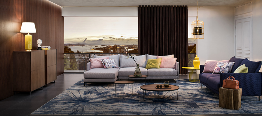 Narożnikowa kanapa Materiał w kształcie litery L Podkładka Siedziba Sofa Włókienniczy Narożnik Włoski Design Nowość