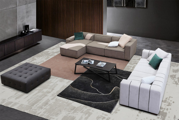 Pokój dzienny Ustawić Design Narożnikowa kanapa L-shape + Sofa 4 miejsce do siedzenia Podkładka Kanapy Skóra