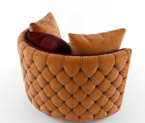 Okrągłe Fotel Chesterfield Club Okrągły Sofa Kanapa Okrągły Relaks Krzesła Podkładka Krzesło