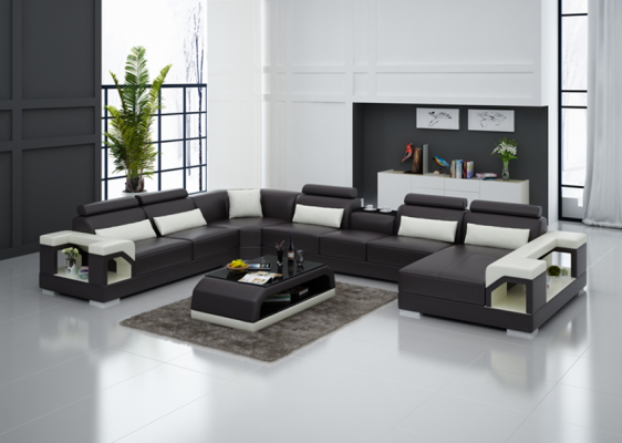 Designerska Sofa Kanapa Narożnikowa kanapa z Stołek Podkładka Ustawić Żywy krajobraz Kształt U