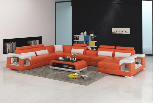 Designerska Sofa Kanapa Narożnikowa kanapa z Stołek Podkładka Ustawić Żywy krajobraz Kształt U