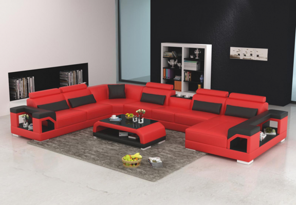 Designerska Sofa Kanapa Narożnikowa kanapa z Stołek Podkładka Ustawić Żywy krajobraz Kształt U