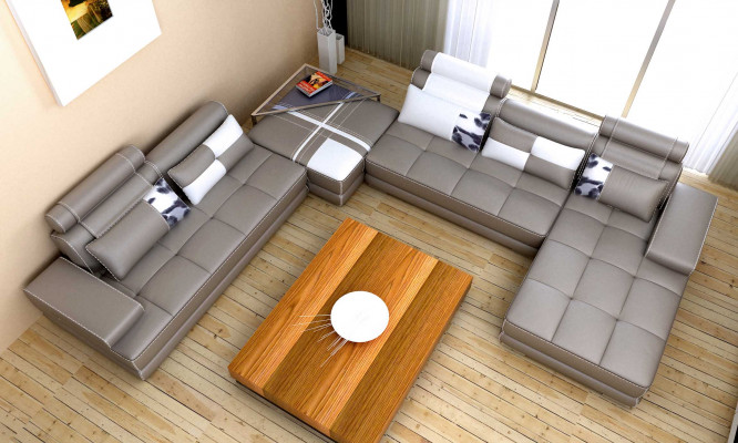 Sofy Żywy krajobraz Design Narożnikowa kanapa Skóra Nowa Sofa U Shape Sofa Podkładka Ustawić