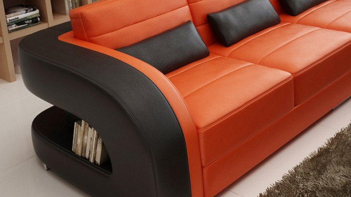 Ustawić Żywy krajobraz L-Shape New Designer Sofa Kanapa Narożnikowa kanapa + Stołek Podkładka