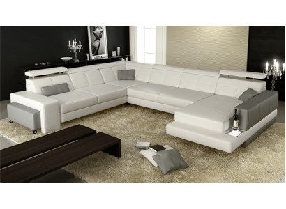 Design Couch Luksusowe kanapy Skóra Sofa Siedziba Narożnik Ustawić Podkładkę Narożnik Couch Biały
