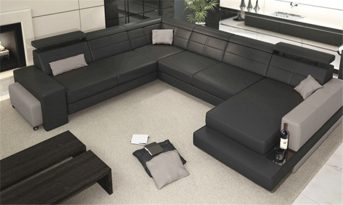 Design Couch Luksusowe kanapy Skóra Sofa Siedziba Narożnik Ustawić Podkładkę Narożnik Couch Biały