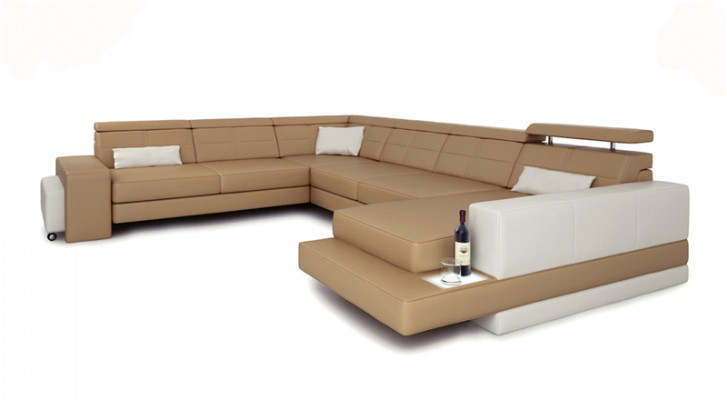 Design Couch Luksusowe kanapy Skóra Sofa Siedziba Narożnik Ustawić Podkładkę Narożnik Couch Biały