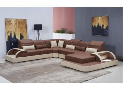 Żywy krajobraz U Form xxl Narożnikowa kanapa Sofa Couch Podkładka Ustawić Skóra Sofy Narożnik