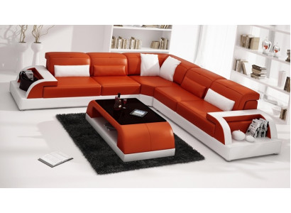 Narożnikowa kanapa Sofa Kanapa Podkładka Żywy krajobraz Skóra Narożnik Sofy Ustawić L Shape Nowość
