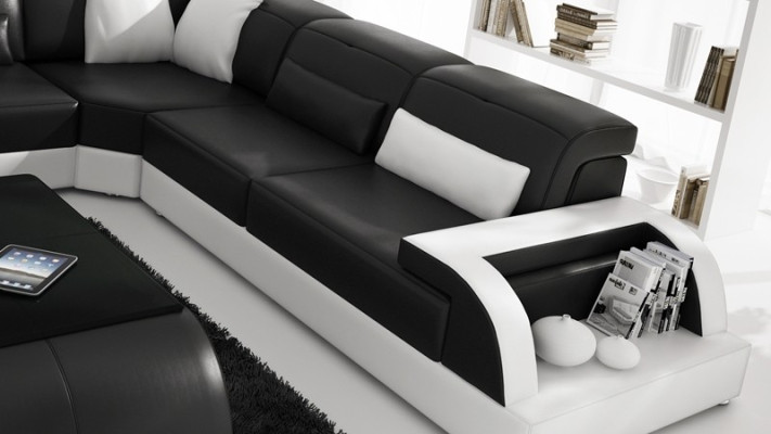 Narożnikowa kanapa Sofa Kanapa Podkładka Żywy krajobraz Skóra Narożnik Sofy Ustawić L Shape Nowość