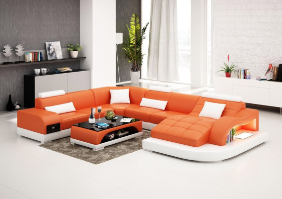 Sofa Żywy krajobraz U Form Narożnikowa kanapa Kanapa Ustawić Podkładkę Big xxl Sofy Kanapy