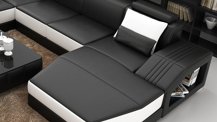 Design Couch Luksusowe kanapy Skóra Sofa Siedziba Narożnik Ustawić Podkładkę Narożnik Couch Czerwony