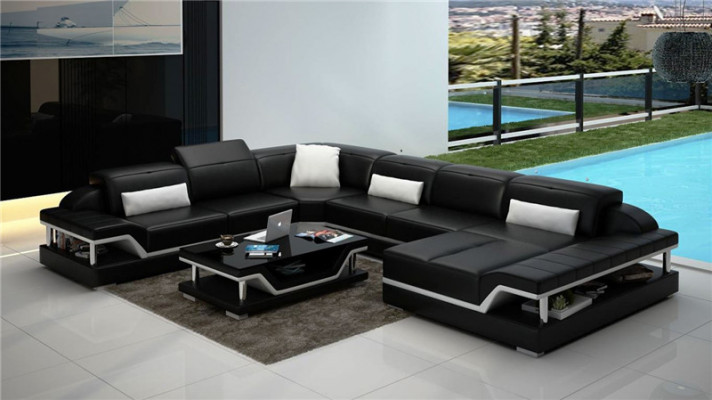 Designerska Sofa Kanapa Narożnikowa kanapa z Stołek Podkładka Ustawić Żywy krajobraz Kształt U