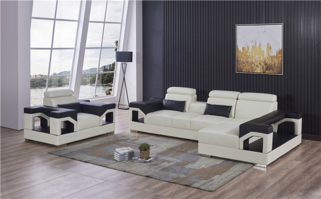 Ustawić Podkładkę Narożnik + Fotel Couch Design Couch Kanapy Skóra Sofa Siedziba Narożnik