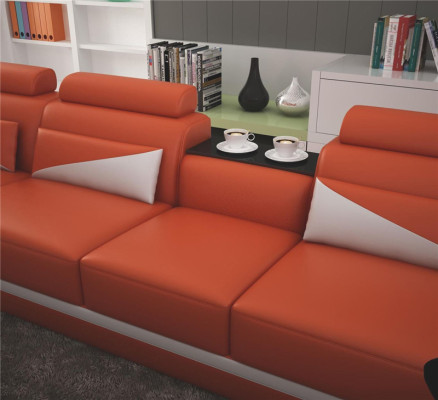Skórzana sofa Narożnikowa kanapa Sofa Kanapa Podkładka Żywy krajobraz Skóra Sofy Ustawić U kształt