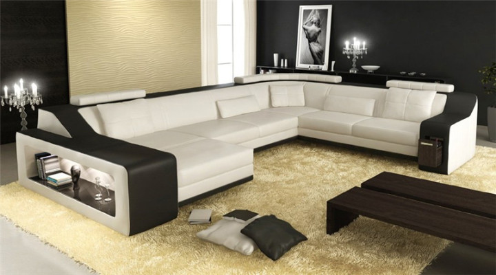 Narożnikowa kanapa Sofa Żywy krajobraz U Form Podkładka Kanapa Sofa skórzana Sofy Sofy skórzane Nowość